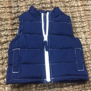 Old Navy 3 - 6 M blue puffer vest